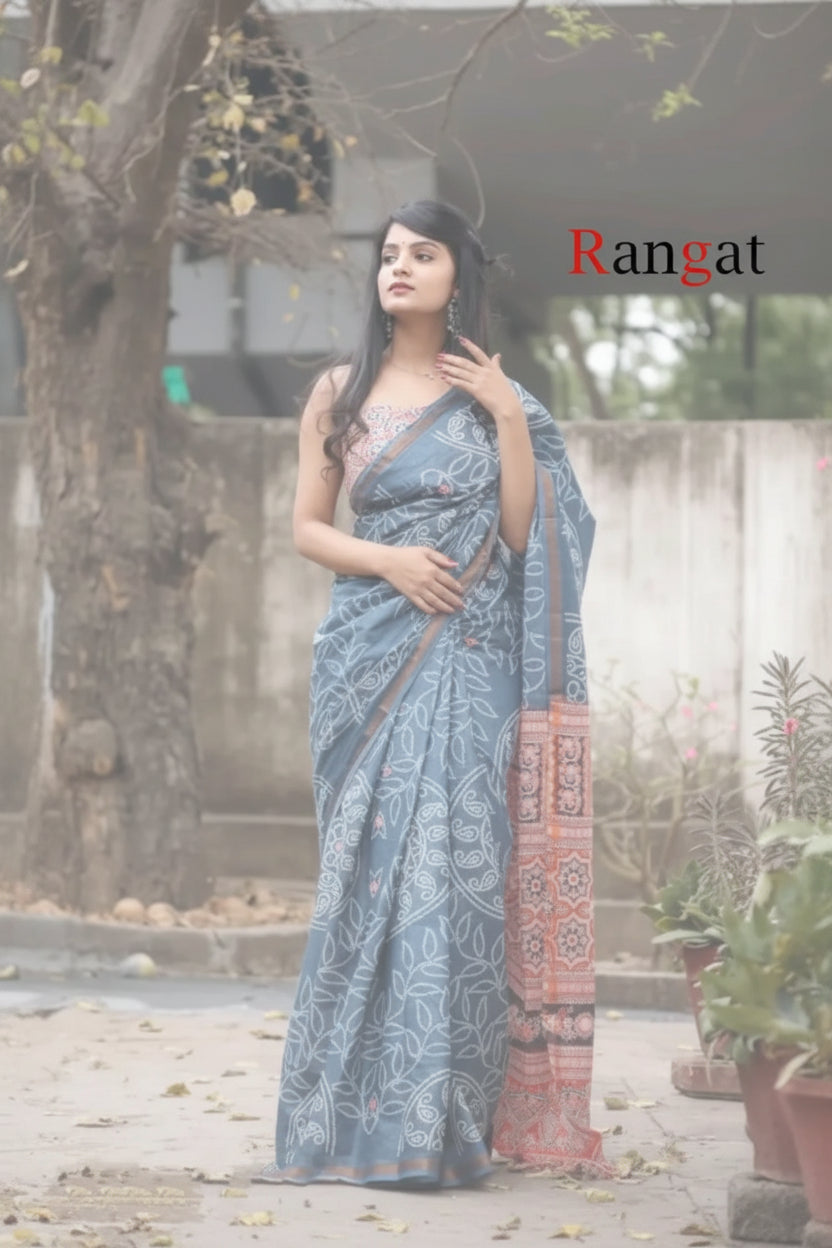 Gray Saree